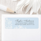 ブルーエレガントレース差出人住所ラベル ラベル (インサイチュ)