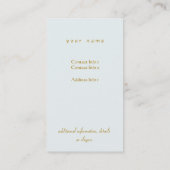 ブルーエレガントロータスフラワーシンプルビジネスカード 名刺 (裏面)