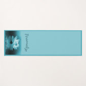 ブルーエレガントロータスフラワーゼンヨガナマステ ヨガマット (正面(横))