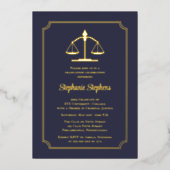 ブルーエレガントロー弁護士卒業党 箔招待状 (正面)