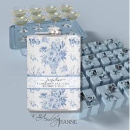 ブルーエレガントンホワイトフローラブクラシックライデスメイド フラスク