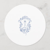 ブルーエレガントヴィンテージガーデン結婚フラワーズディナー メニュー (裏面)