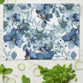 ブルーエレガントヴィンテージチンツパターン キッチンタオル (折り畳み)