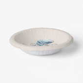 ブルーエレガントヴィンテージベビーキャリッジベビーシャワー ペーパーボウル (傾斜あり)