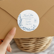 ブルーエレガントヴィンテージボーイベビーシャワーありがとう