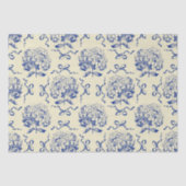 ブルーエレガント名門私立校風のトイルアジサイ弓パターン 薄葉紙 (正面)