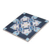 ブルーエレガント地中海のベージュメダリオン タイル (側面)