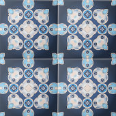 ブルーエレガント地中海のベージュメダリオン タイル