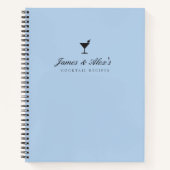 ブルーエレガント婚約ギフト空白のカクテルレシピ ノートブック (正面)