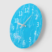 ブルーエレガント抽象芸術アートワーク |壁時計 ラージ壁時計 (傾斜)
