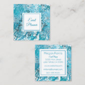 ブルーエレガント抽象芸術スクエアビジネスカード スクエア名刺 (正面/裏面)
