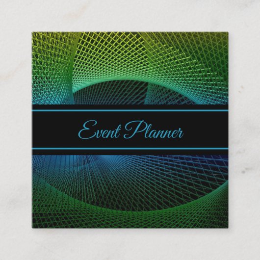 ブルーエレガント抽象芸術スクエアビジネスカード スクエア名刺 (正面)