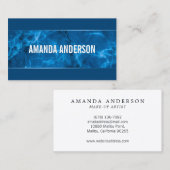 ブルーエレガント抽象芸術大理石デザイン名刺 名刺 (正面/裏面)
