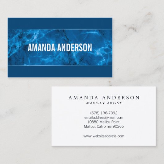 ブルーエレガント抽象芸術大理石デザイン名刺 名刺 (正面/裏面)