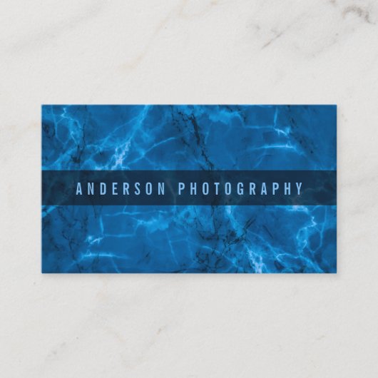 ブルーエレガント抽象芸術大理石デザイン名刺 名刺 (正面)