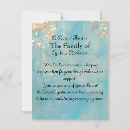 ブルーエレガント抽象芸術海大理石記念館 サンキューカード (正面)