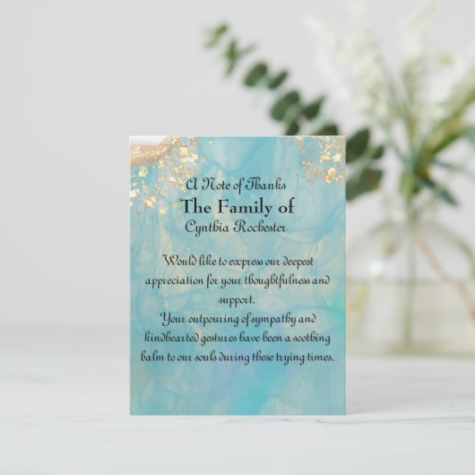 ブルーエレガント抽象芸術海大理石記念館 サンキューカード (スタンド正面)