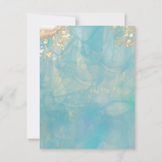 ブルーエレガント抽象芸術海大理石記念館 サンキューカード (裏面)