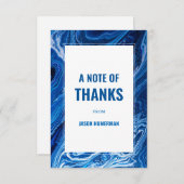 ブルーエレガント海ウェーブバー(ユダヤ教の)バル・ミツバー サンキューカード (正面/裏面)