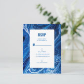 ブルーエレガント海ウェーブバー(ユダヤ教の)バル・ミツバー 出欠カード (スタンド正面)