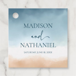 ブルーエレガント海ビーチショアサンド結婚ズ フェイバータグ