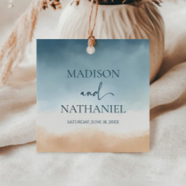 ブルーエレガント海ビーチショアサンド結婚ズ フェイバータグ