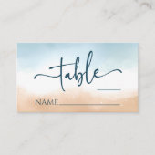 ブルーエレガント海ビーチショアサンド結婚ズ プレイスカード (正面)