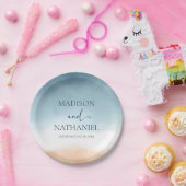 ブルーエレガント海ビーチショアサンド結婚ズ ペーパープレート (パーティー)