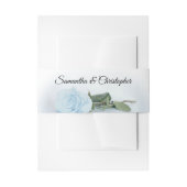 ブルーエレガント淡い色のバラシンプルグラム結婚ズ 招待状ベリーバンド (正面例)