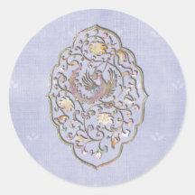 ブルーエレガント淡い色のヴィンテージウェディング封筒用シール