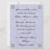 ブルーエレガント淡い色のヴィンテージウェディング招待状 招待状 (正面)