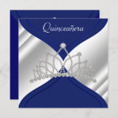 ブルーエレガント王室のキンセアニェラ招待状 招待状 (正面/裏面)