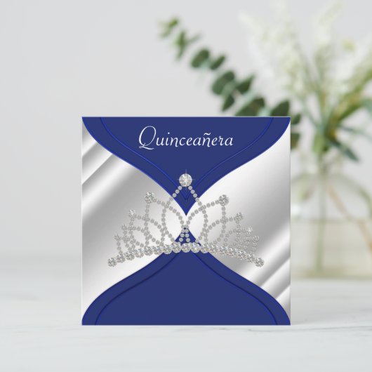 ブルーエレガント王室のキンセアニェラ招待状 招待状 (スタンド正面)