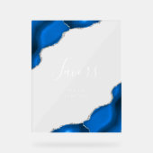 ブルーエレガント王室のシルバーゲート結婚式の引き出物 アクリルサイン (正面)