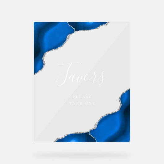 ブルーエレガント王室のシルバーゲート結婚式の引き出物 アクリルサイン (正面)