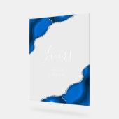 ブルーエレガント王室のシルバーゲート結婚式の引き出物 アクリルサイン (傾斜)