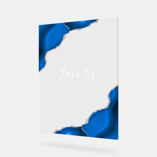 ブルーエレガント王室のシルバーゲート結婚式の引き出物 アクリルサイン (傾斜)