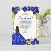 ブルーエレガント王室のフローラ写真キンセアニラ サンキューカード (スタンド正面)