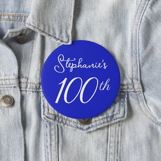 ブルーエレガント王室のモノグラム100th誕生日パーティー 缶バッジ (インサイチュ)
