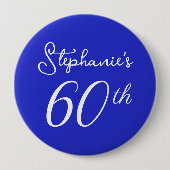 ブルーエレガント王室のモノグラム60th誕生日パーティー 缶バッジ (正面)