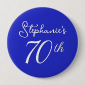 ブルーエレガント王室のモノグラム70th誕生日パーティー 缶バッジ (正面)