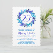 ブルーエレガント王室のリース25結婚周年 招待状 (スタンド正面)