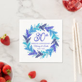 ブルーエレガント王室のリース30結婚周年 スタンダードカクテルナプキン (インサイチュ)