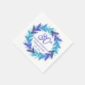 ブルーエレガント王室のリース30結婚周年 スタンダードカクテルナプキン (角)