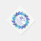 ブルーエレガント王室のリース40結婚周年 スタンダードカクテルナプキン (角)