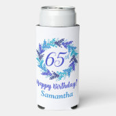 ブルーエレガント王室のリース65誕生日 スリム缶クーラー (Seltzer裏面)