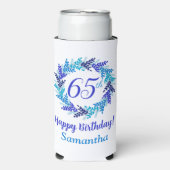 ブルーエレガント王室のリース65誕生日 スリム缶クーラー (Seltzer正面)