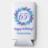 ブルーエレガント王室のリース65誕生日 スリム缶クーラー (裏面)