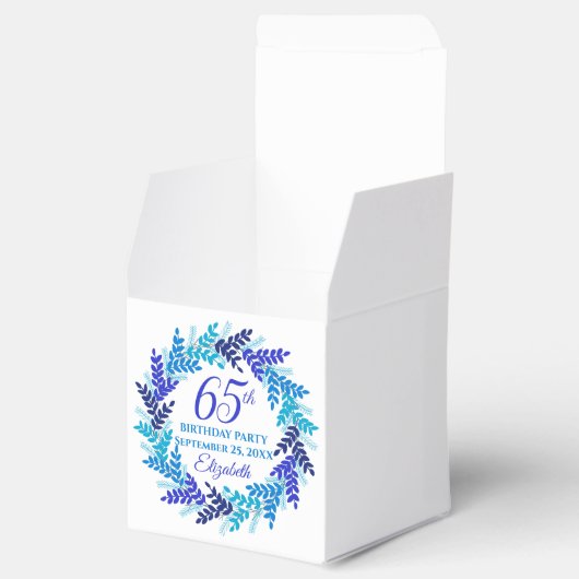 ブルーエレガント王室のリース65th誕生日パーティー フェイバーボックス (オープン)