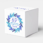 ブルーエレガント王室のリース65th誕生日パーティー フェイバーボックス (裏面サイド)